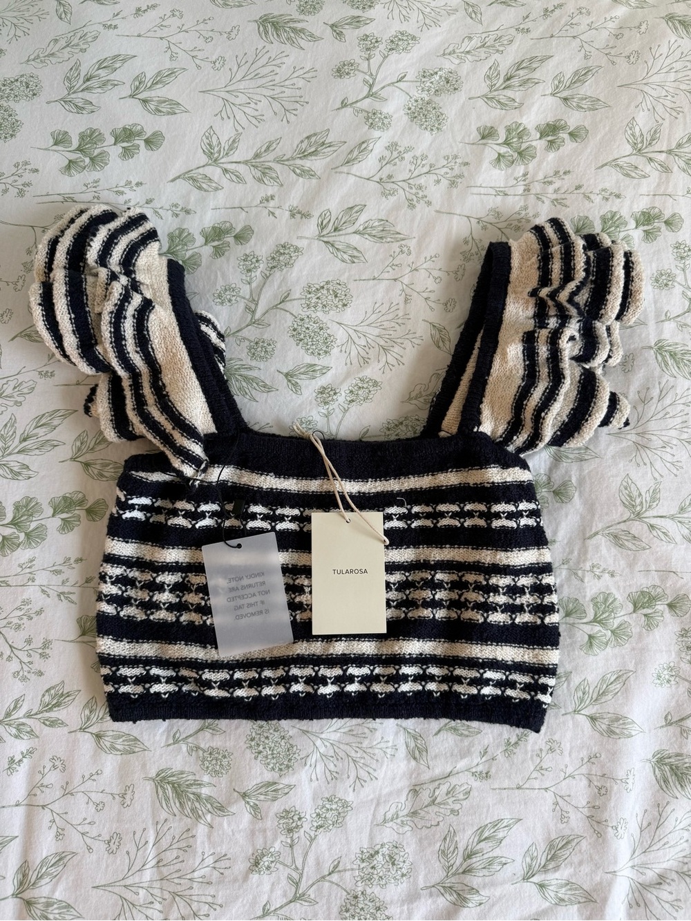 Tularosa Ruffle Sleeve Crop Top